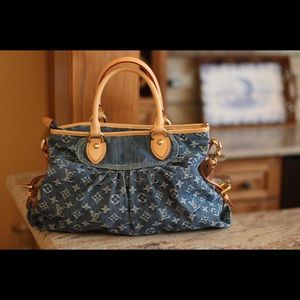 Authentic monogram denim Louis Vuitton handbag